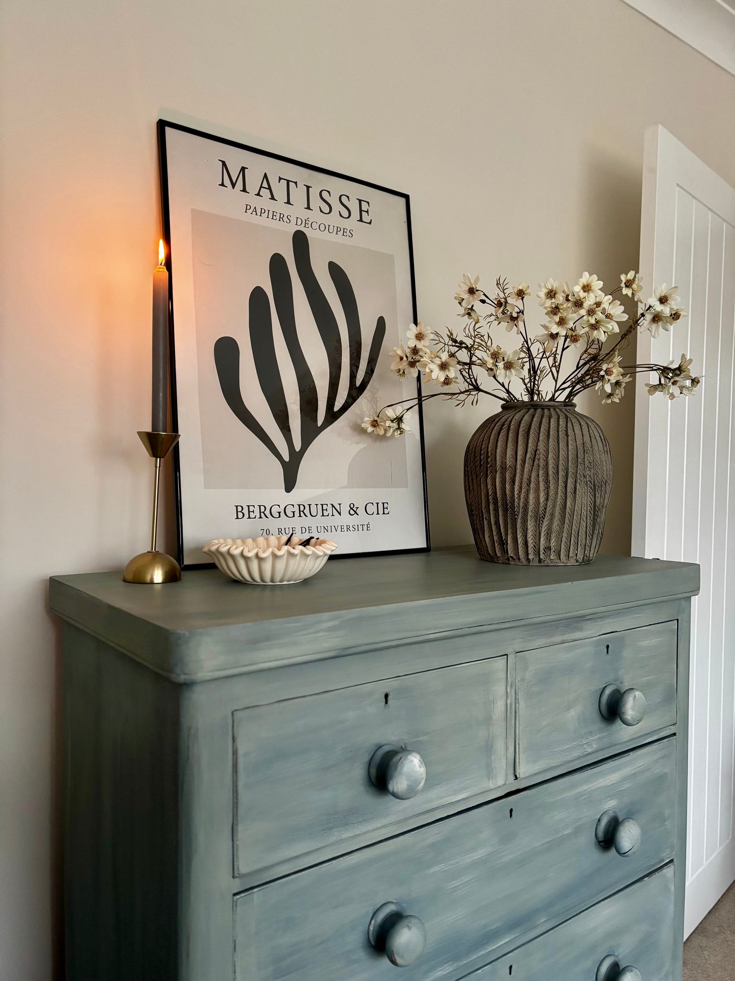 . Vintage Chest of Drawers in Layered Sage Green | Hand Painted Wooden Dresser | Statement Furniture Piece | UK Delivery Included