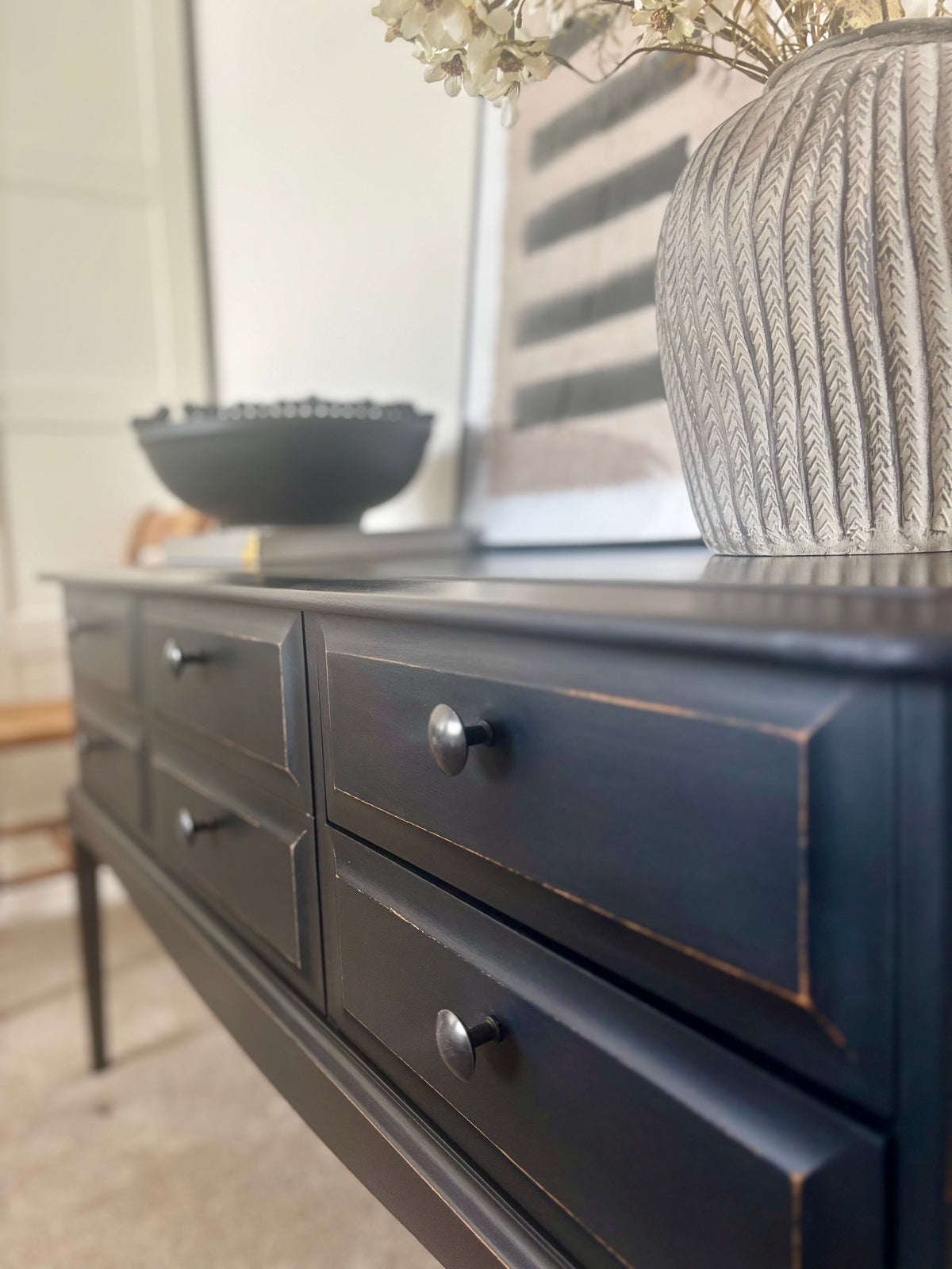 Console Table, Vintage Stag Minstrel, Black