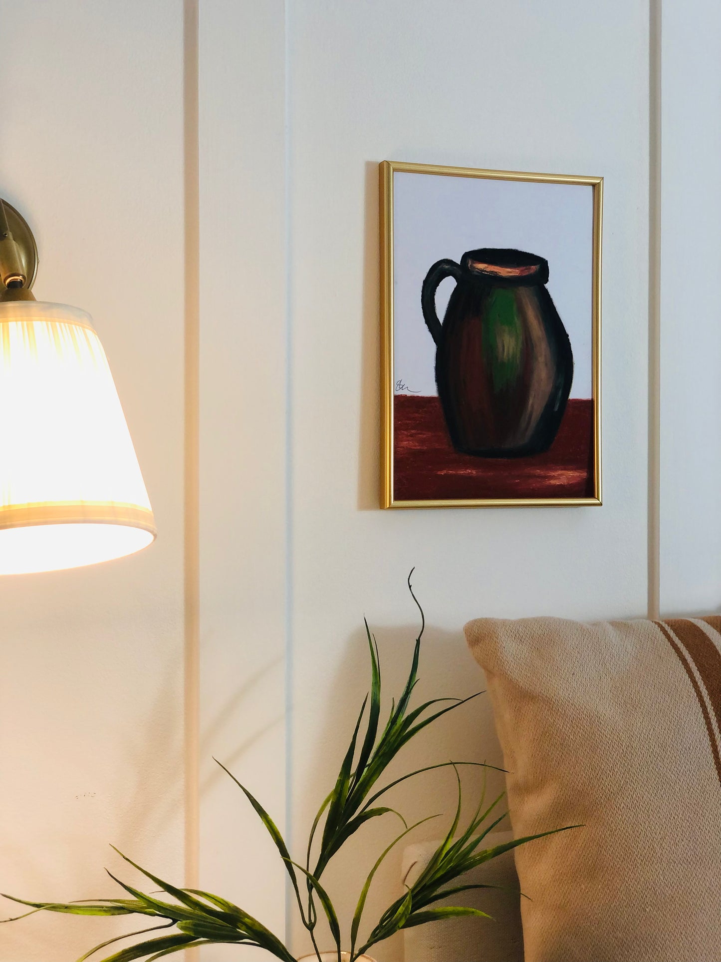 Terracotta Urn, A4 Unframed Original Oil Pastel Artwork