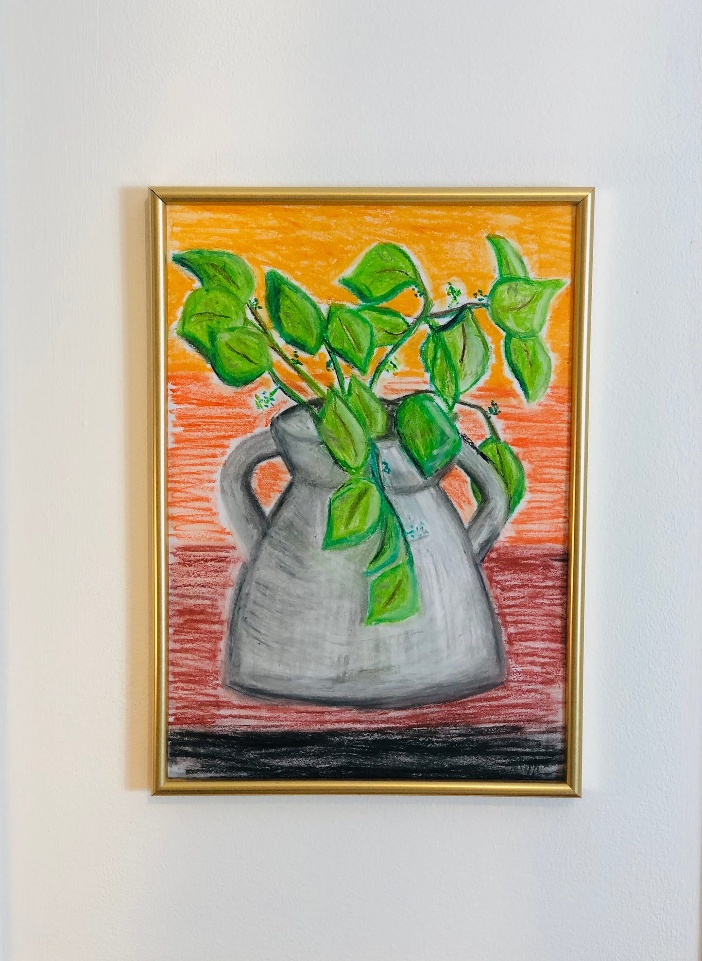 Eucalyptus Vase, A4 Unframed Original Oil Pastel Artwork