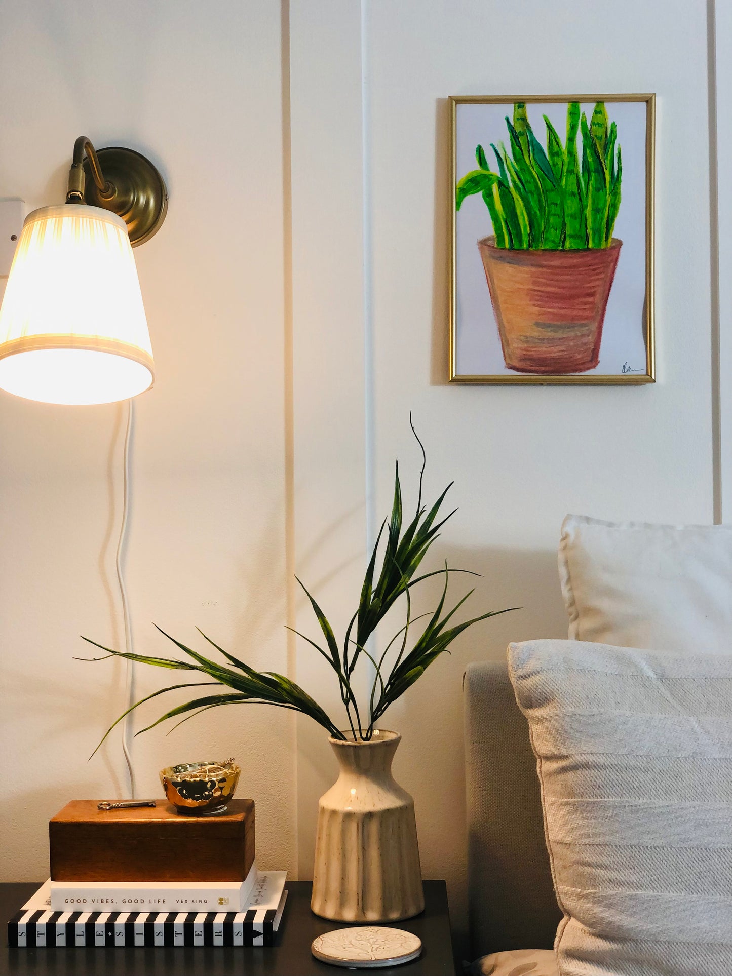 Mother-In-Laws Tongue, A4 Unframed Original Oil Pastel Artwork