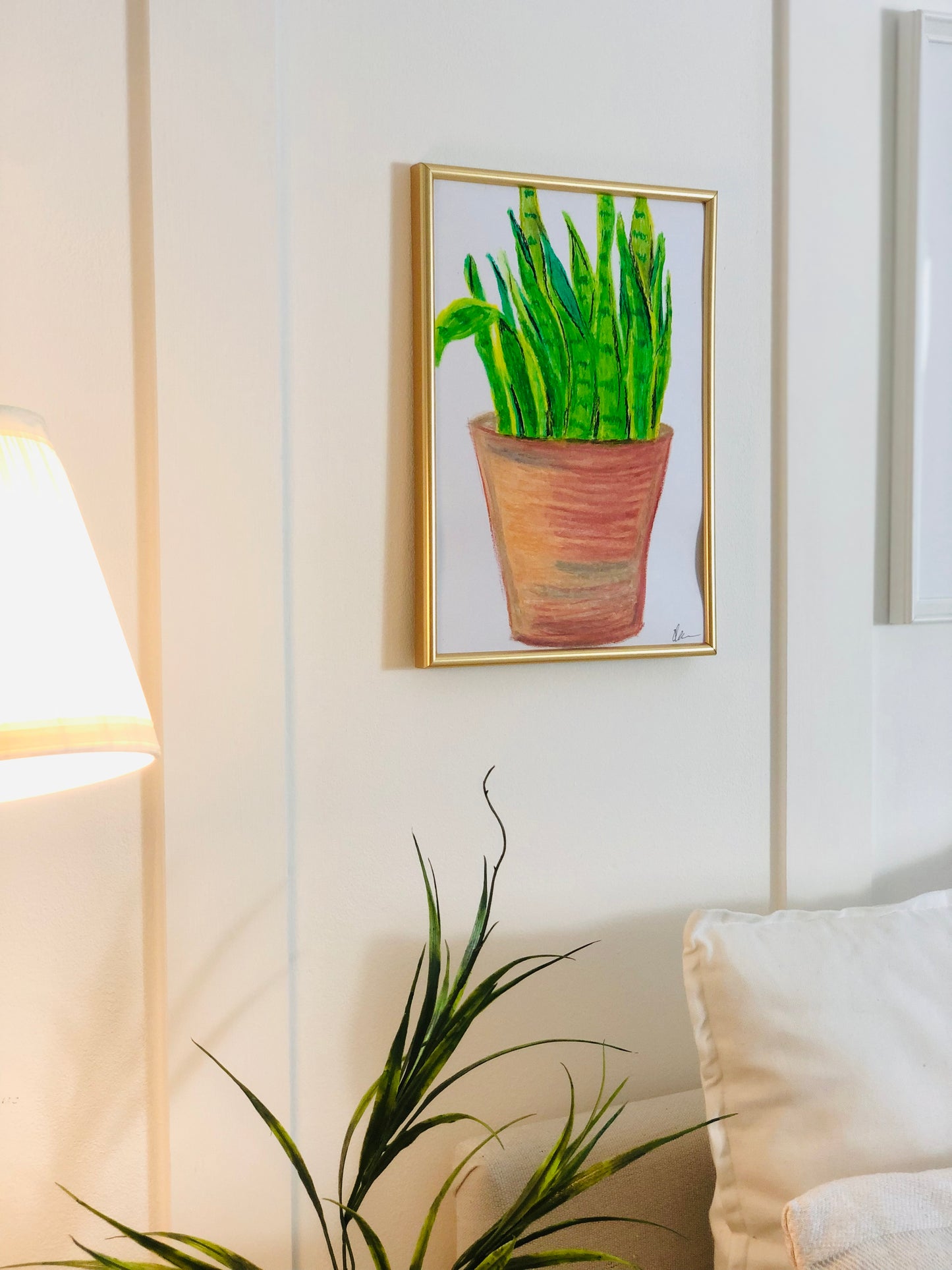 Mother-In-Laws Tongue, A4 Unframed Original Oil Pastel Artwork