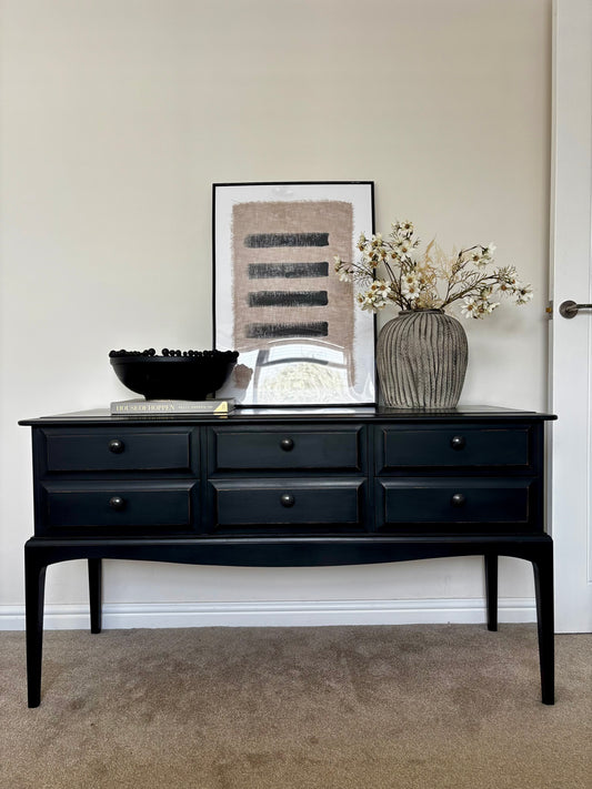 Console Table, Vintage Stag Minstrel, Black