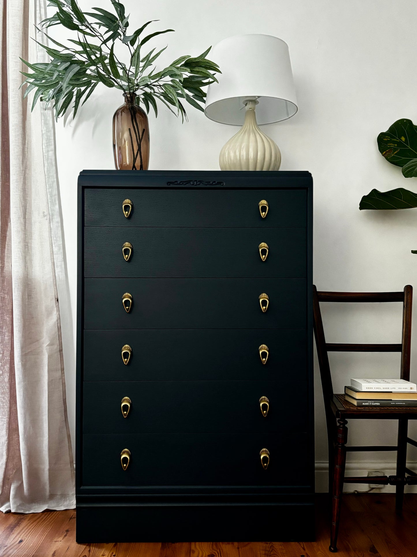 . Tallboy Chest Of Drawers, Midnight Blue