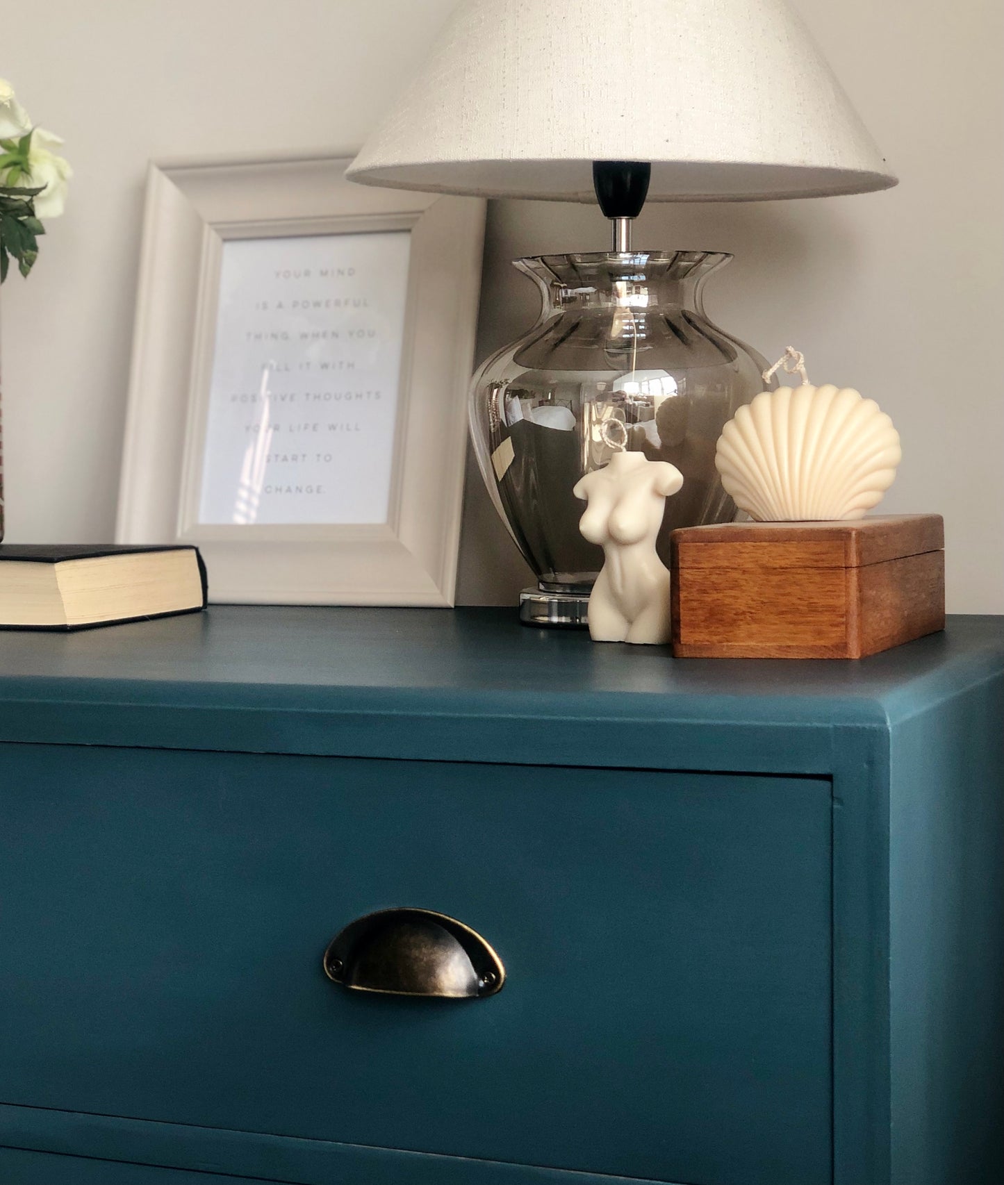 Blue Painted Vintage Solid Wood Drawers