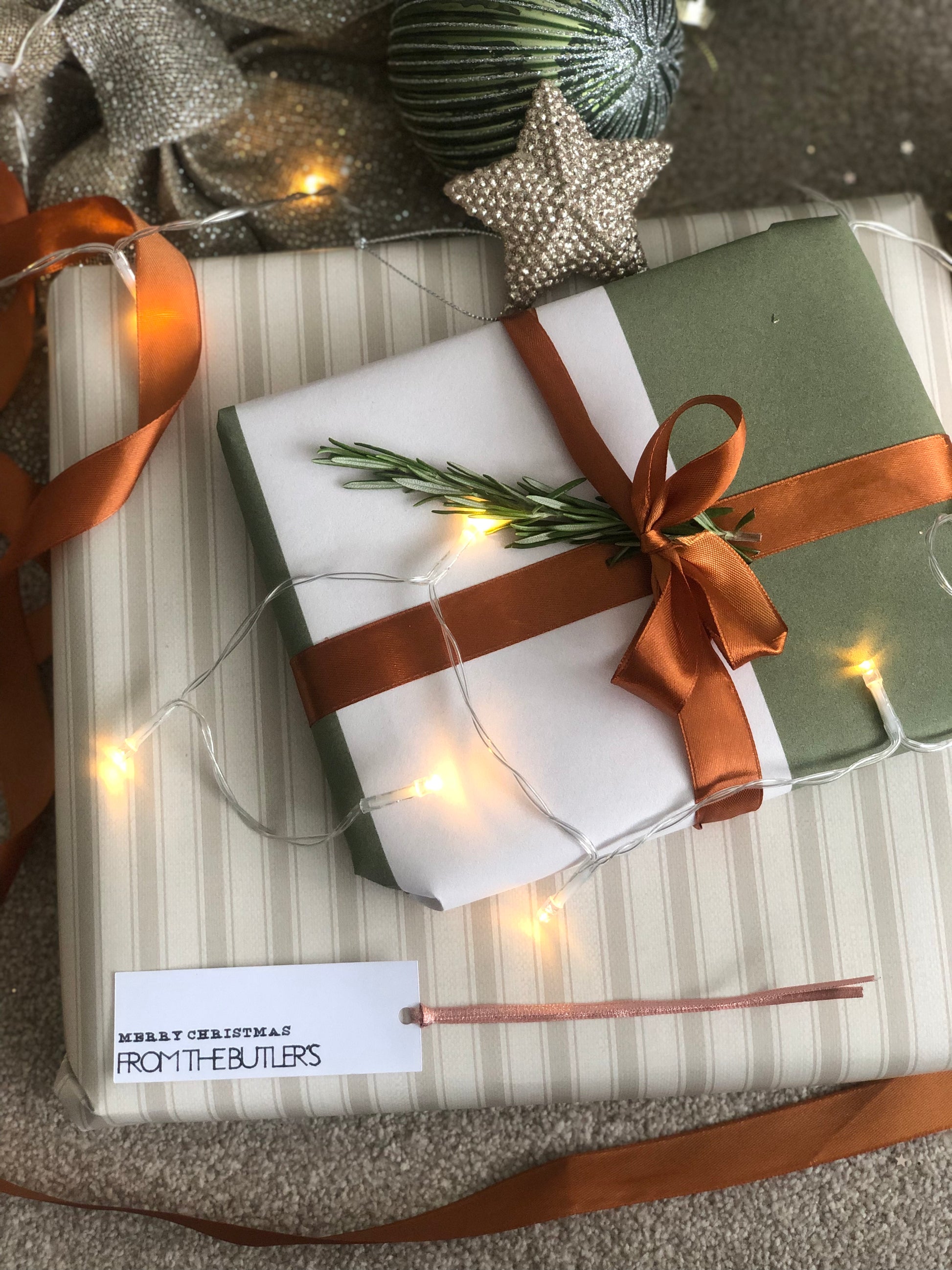 10pk Personalised Christmas Gift Tags, Rectangle ‘Typography’ design