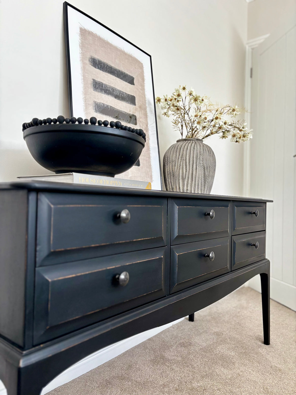 Console Table, Vintage Stag Minstrel, Black