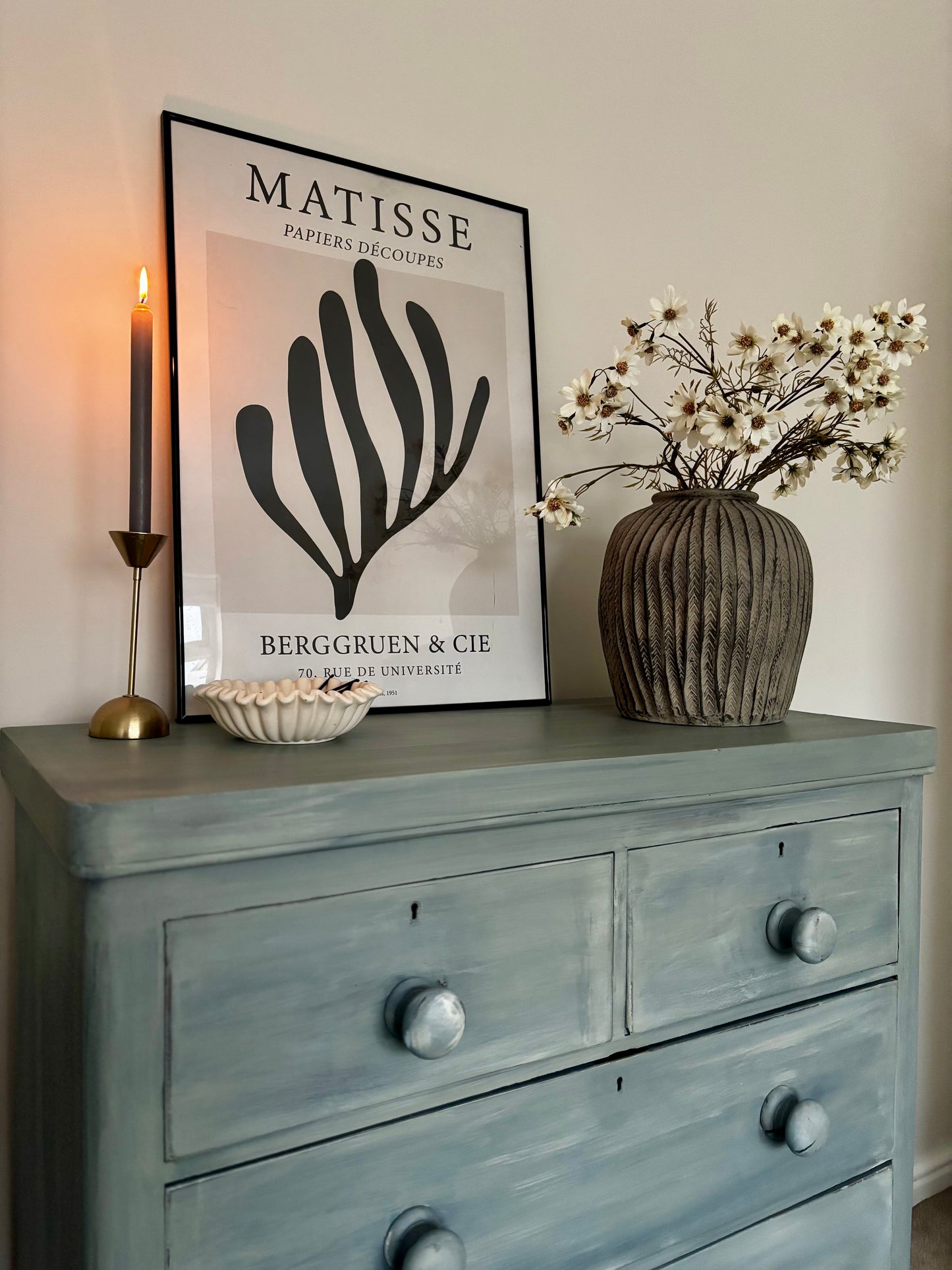 . Vintage Chest of Drawers in Layered Sage Green | Hand Painted Wooden Dresser | Statement Furniture Piece | UK Delivery Included