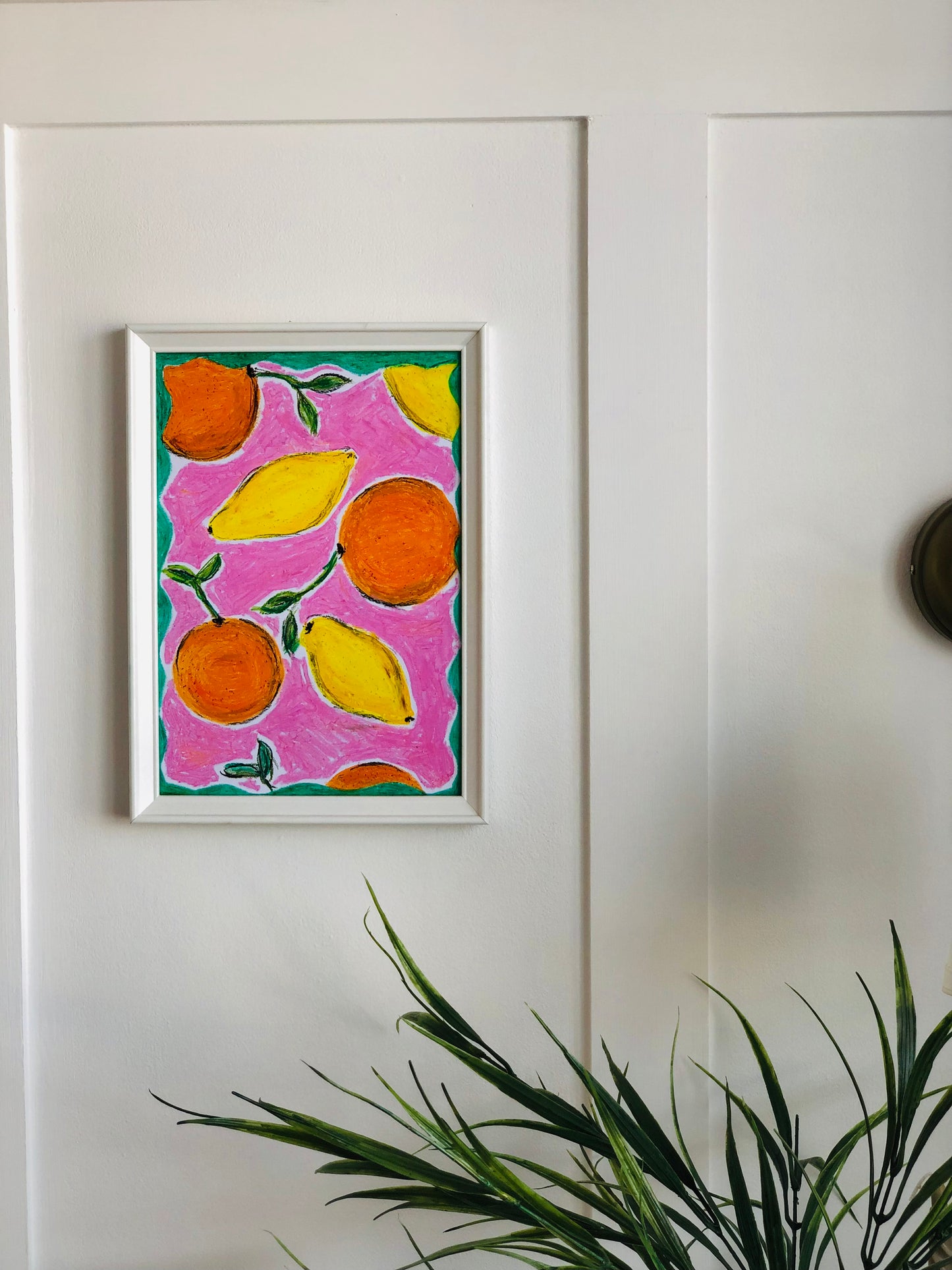 Oranges And Lemons, A4 Unframed Oil Pastel Original Artwork